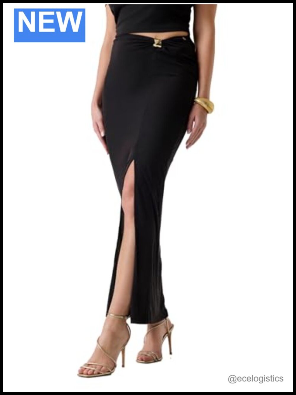 Eco Modal Rib Pencil Skirt High Rise Midi